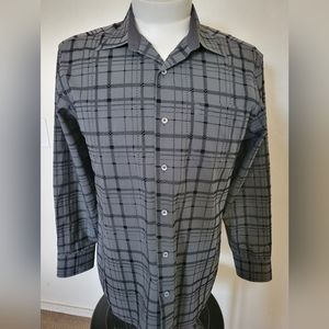 Tommy Bahama Grey Gray Black Long Sleeve Button Down Shirt